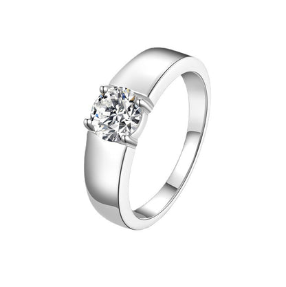Sterling Silver Adjustable Moissanite Ring