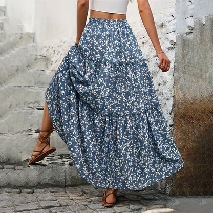 Tiered Floral Maxi Skirt