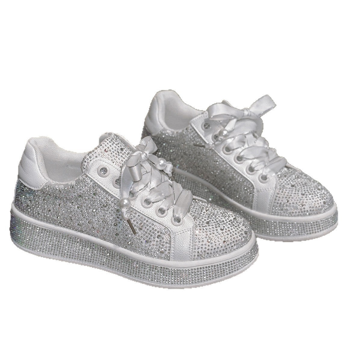 Fashionable Women's Plus Size Starry Rhinestone Sneakers