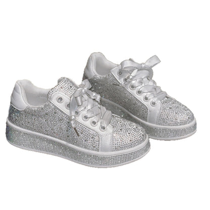 Fashionable Women's Plus Size Starry Rhinestone Sneakers